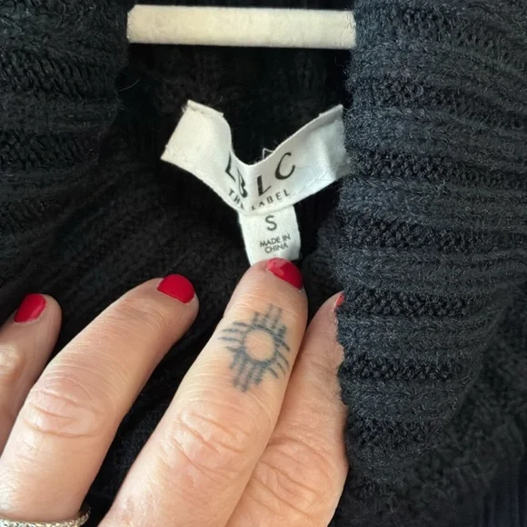 NWT LBLC the label Casey black turtleneck sweater black Sz S - Picture 4 of 7